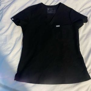 Figs Catarina One-Pocket Scrub Top Black